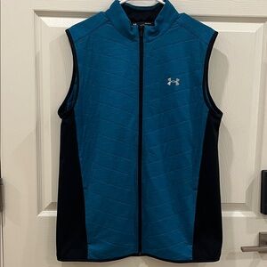 Under Armour Men's ColdGear Reactor Hybrid Vest Blue & Black Full Zip  Large